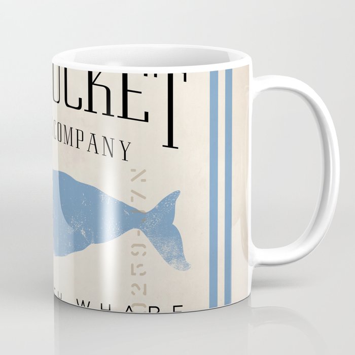 Nantucket whale nautical ocean wharf Massachusetts cottage beach house art Coffee Mug Gallery Image 1