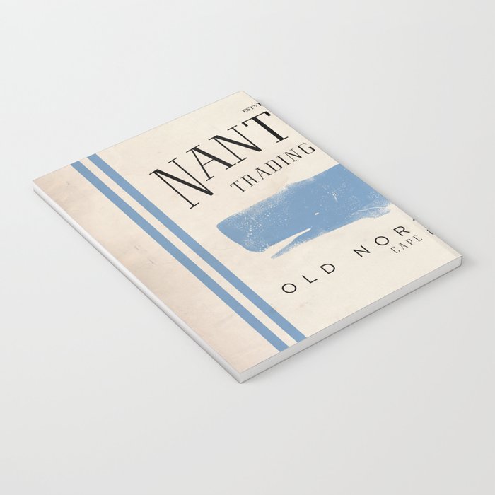 Nantucket whale nautical ocean wharf Massachusetts cottage beach house art Notebook Gallery Image 3