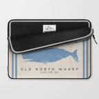 Nantucket whale nautical ocean wharf Massachusetts cottage beach house art Laptop Sleeve Gallery Image 2