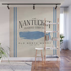 Nantucket whale nautical ocean wharf Massachusetts cottage beach house art Wall Mural Gallery Image 1