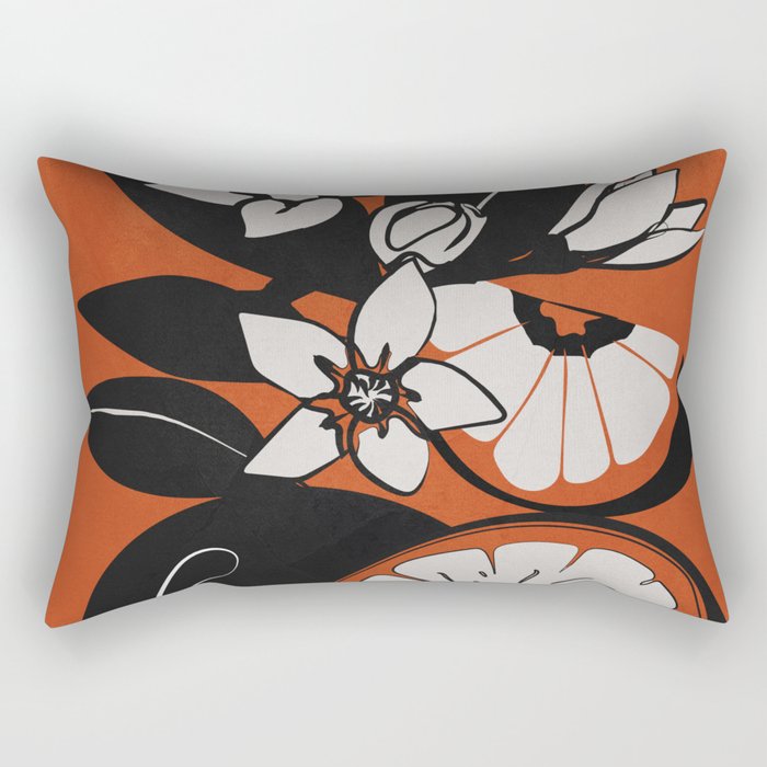 Line Art Oranges 2 Rectangular Pillow Gallery Image 2