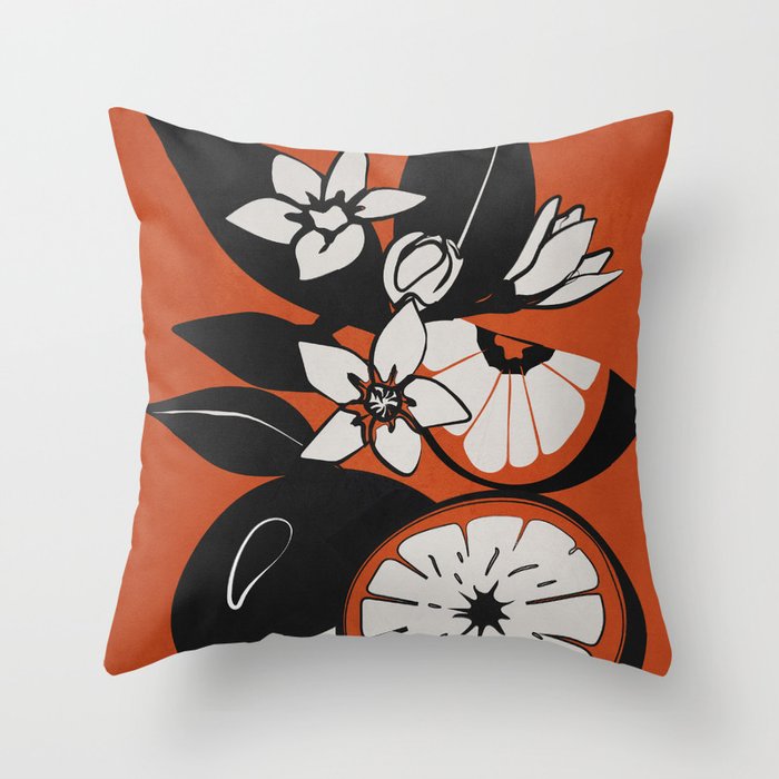 Line Art Oranges 2 Throw Pillow Gallery Image 6