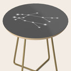 Gemini Zodiac Star Constellation Line Art Grey Side Table Gallery Image 2