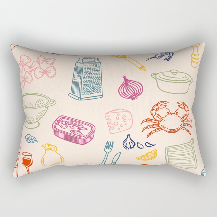 Kitchen Ingredient Art Print Rectangular Pillow Gallery Image 2