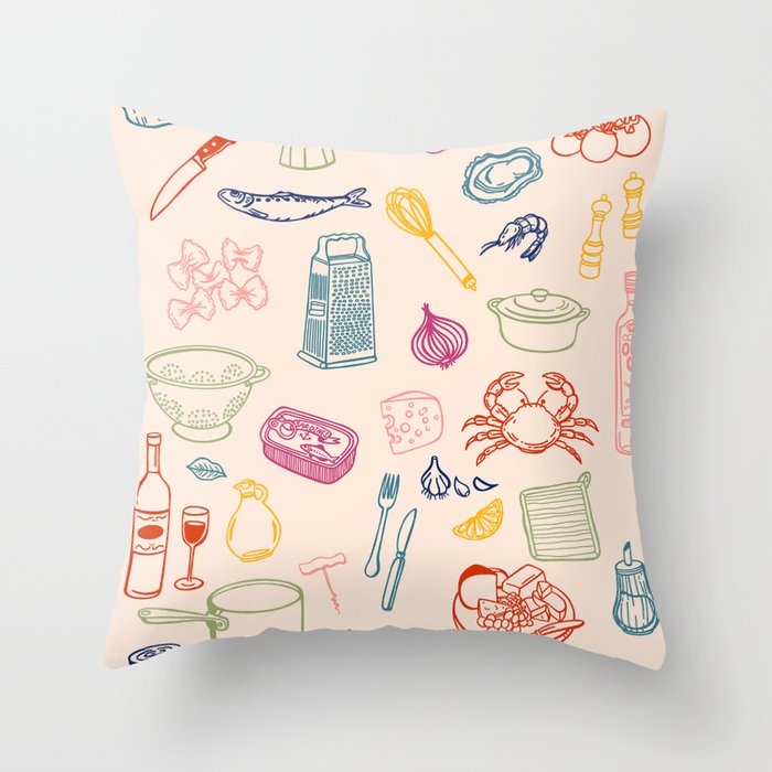 Kitchen Ingredient Art Print Throw Pillow Gallery Image 6