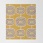 Mid Century Modern Atomic Rings Pattern 263 Yellow Brown and Beige Throw Blanket Gallery Image 2