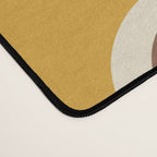 Mid Century Modern Atomic Rings Pattern 263 Yellow Brown and Beige Desk Mat Gallery Image 4