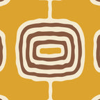 Mid Century Modern Atomic Rings Pattern 263 Yellow Brown and Beige Coffee Mug Gallery Image 2