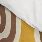 Mid Century Modern Atomic Rings Pattern 263 Yellow Brown and Beige Comforter Gallery Image 4