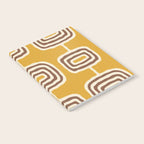 Mid Century Modern Atomic Rings Pattern 263 Yellow Brown and Beige Notebook Gallery Image 2
