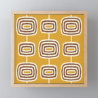 Mid Century Modern Atomic Rings Pattern 263 Yellow Brown and Beige Mini Art Print Gallery Image 1