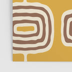 Mid Century Modern Atomic Rings Pattern 263 Yellow Brown and Beige Poster Gallery Image 3