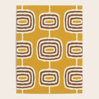 Mid Century Modern Atomic Rings Pattern 263 Yellow Brown and Beige Poster Gallery Image 4