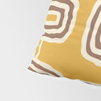 Mid Century Modern Atomic Rings Pattern 263 Yellow Brown and Beige Pillow Sham Gallery Image 4