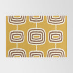 Mid Century Modern Atomic Rings Pattern 263 Yellow Brown and Beige Rug Gallery Image 2