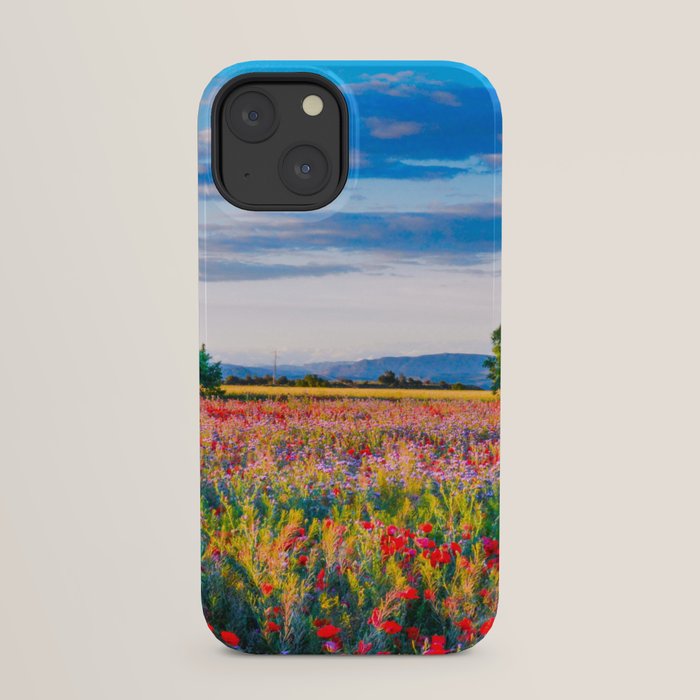Red poppy field floral blossom landscape color photograph iPhone Case Gallery Image 29