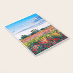 Red poppy field floral blossom landscape color photograph Notebook Gallery Image 3