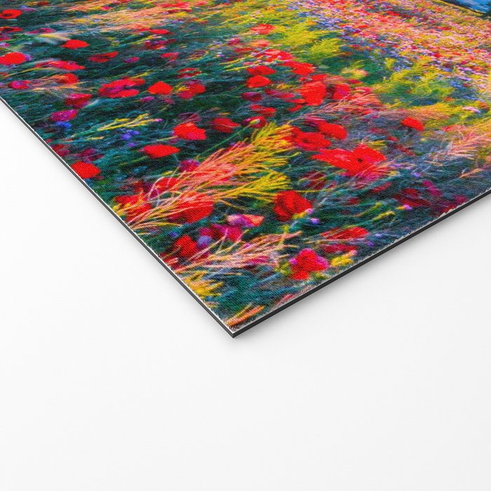 Red poppy field floral blossom landscape color photograph Welcome Mat Gallery Image 2