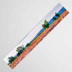 Red poppy field floral blossom landscape color photograph Table Runner Gallery Image 3