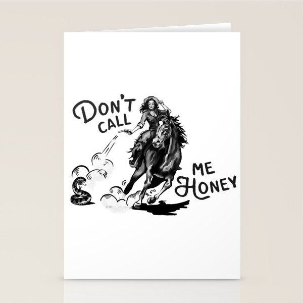 Don't Call Me Honey: Black & White Version Stationery Card Gallery Image 1