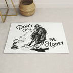 Don't Call Me Honey: Black & White Version Rug Gallery Image 1