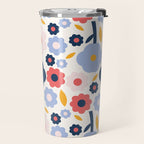 Big colorful flowers pattern Travel Mug Gallery Image 2