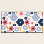 Big colorful flowers pattern Desk Mat Gallery Image 3