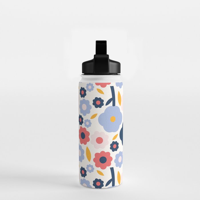 Big colorful flowers pattern Water Bottle Gallery Image 2