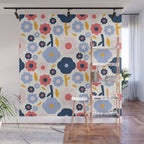 Big colorful flowers pattern Wall Mural Gallery Image 1