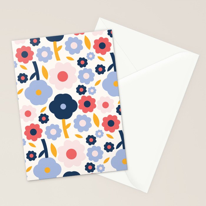Big colorful flowers pattern Stationery Card Gallery Image 2