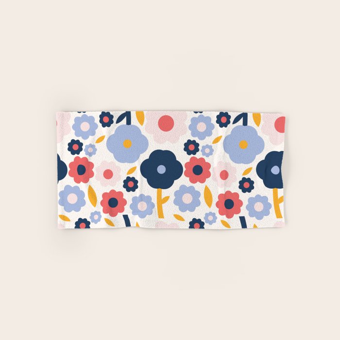 Big colorful flowers pattern Bath Towel Gallery Image 1