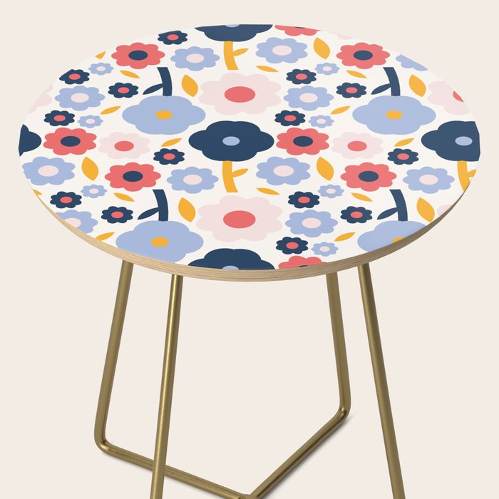 Big colorful flowers pattern Side Table Gallery Image 2