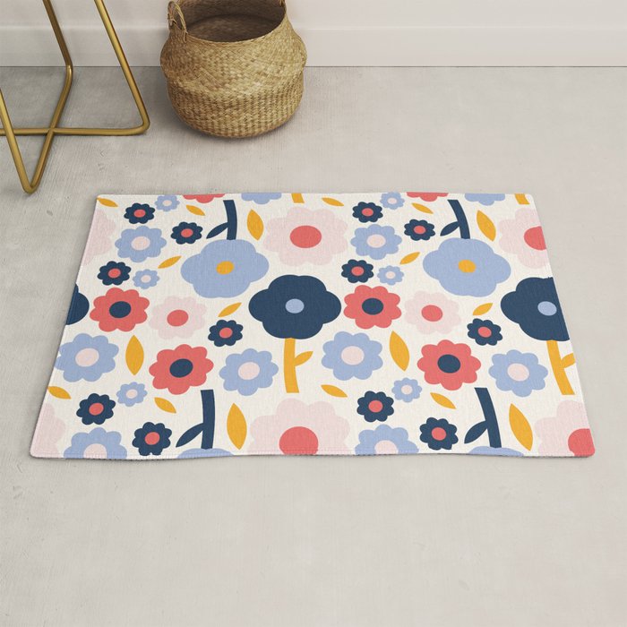 Big colorful flowers pattern Rug Gallery Image 1