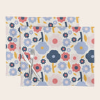 Big colorful flowers pattern Placemat Gallery Image 1