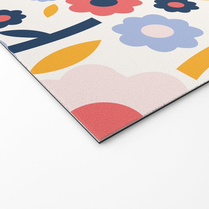 Big colorful flowers pattern Welcome Mat Gallery Image 2