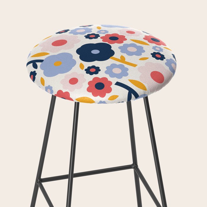 Big colorful flowers pattern Stool Gallery Image 2
