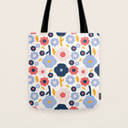 Big colorful flowers pattern Tote Bag Gallery Image 1