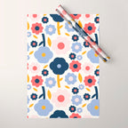 Big colorful flowers pattern Wrapping Paper Gallery Image 1