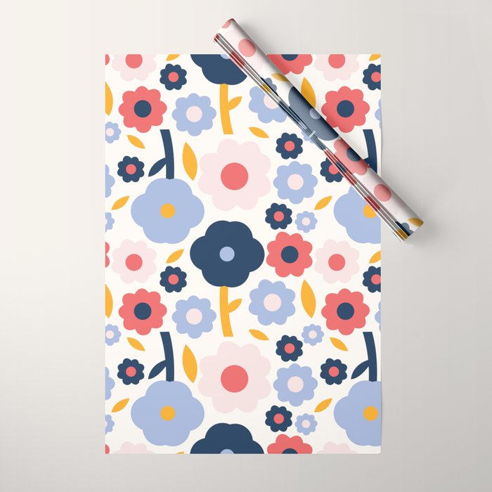 Big colorful flowers pattern Wrapping Paper Gallery Image 1
