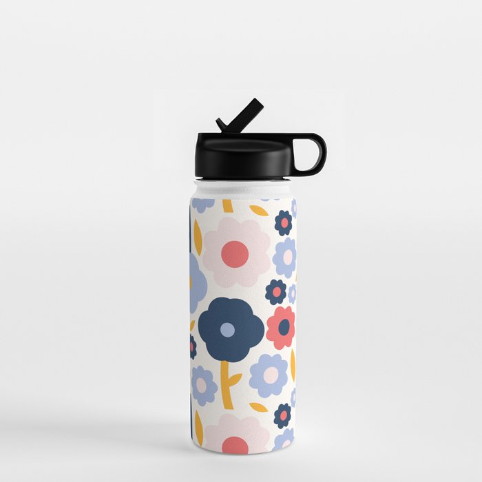 Big colorful flowers pattern Water Bottle