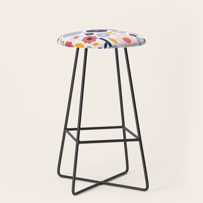 Big colorful flowers pattern Stool Gallery Image 1