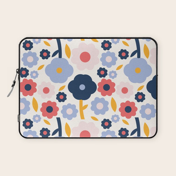 Big colorful flowers pattern Laptop Sleeve Gallery Image 1