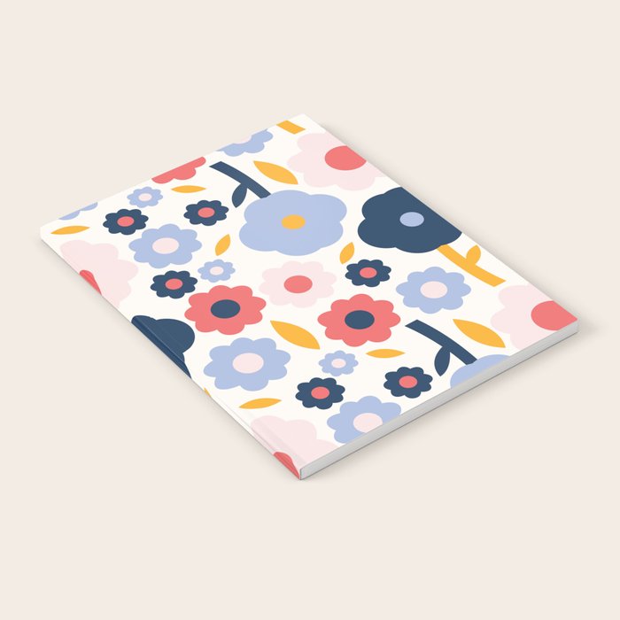 Big colorful flowers pattern Notebook Gallery Image 2