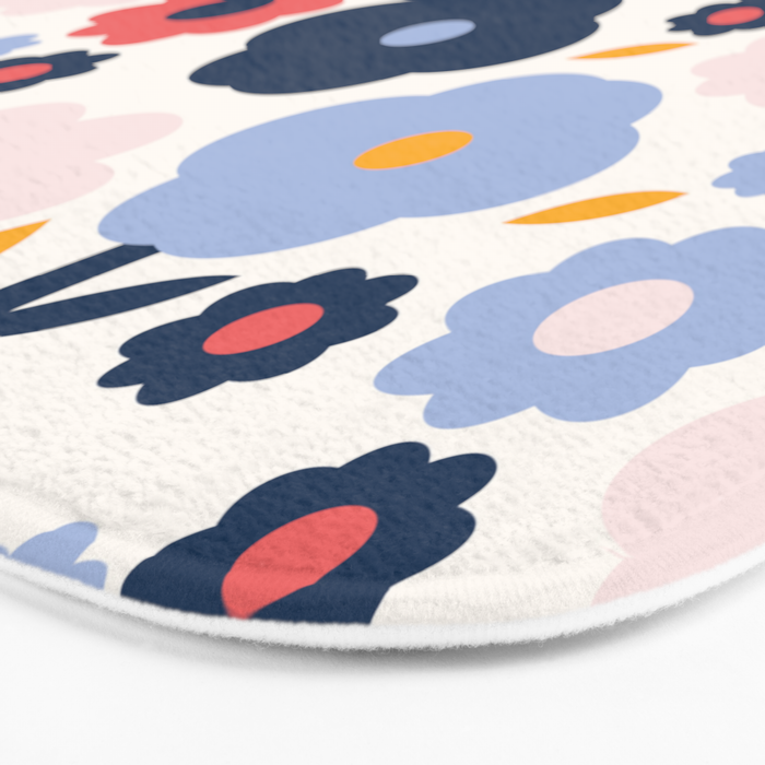 Big colorful flowers pattern Bath Mat Gallery Image 3