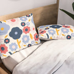 Big colorful flowers pattern Pillow Sham Gallery Image 2