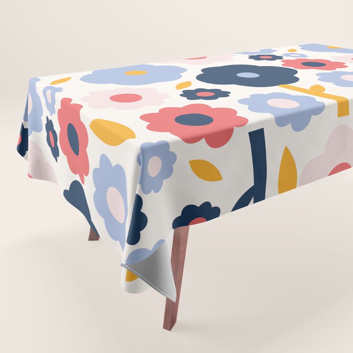 Big colorful flowers pattern Tablecloth Gallery Image 1