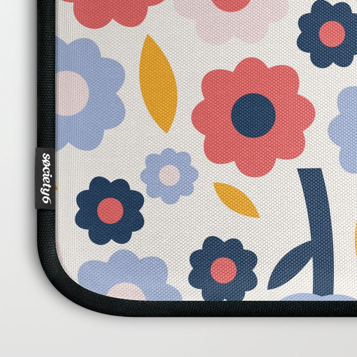 Big colorful flowers pattern Laptop Sleeve Gallery Image 3