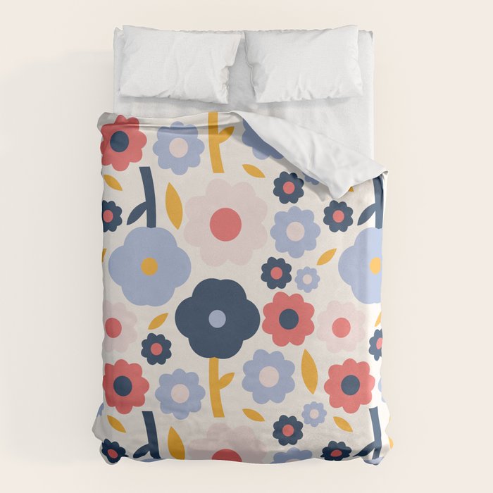 Big colorful flowers pattern Duvet Cover Gallery Image 1