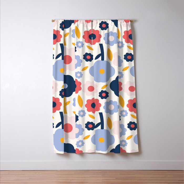 Big colorful flowers pattern Window Curtain Gallery Image 3