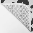 Black and white retro flower pattern Bath Mat Gallery Image 2